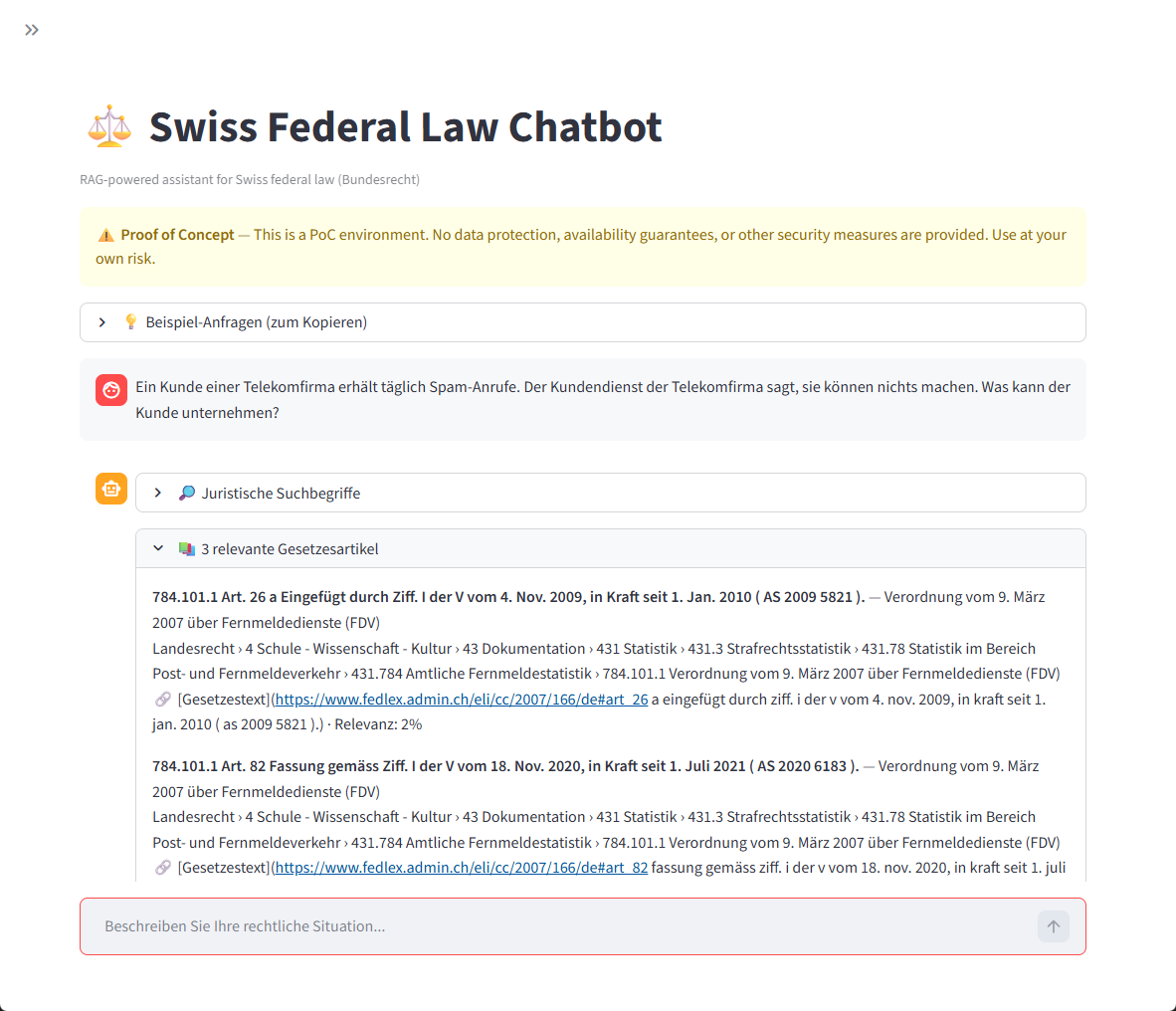 RAG-basierter LawBot – Ein Proof of Concept
